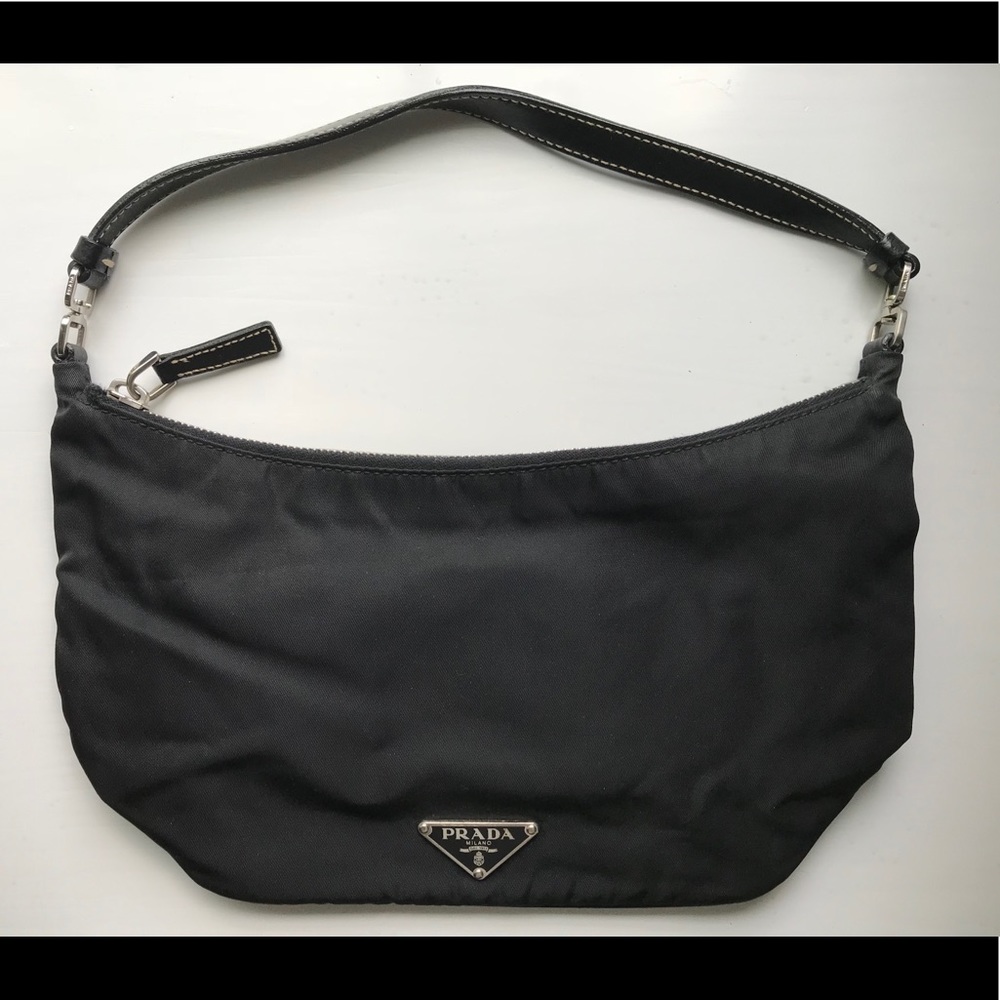 Prada Black Tessuto Nylon Pochette - Small